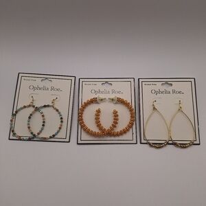 Ophelia Roe Earring Bundle – 3 Pair – Nickel Free – Boho Everyday Styles